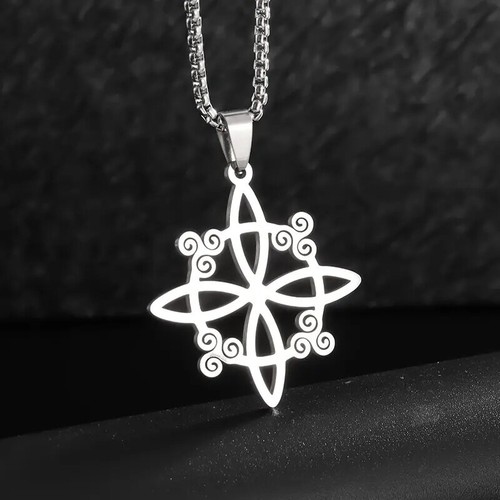 Stainless Steel Witchy Witch Knot Moon Pendant Necklace Women's Charm Fashion - Picture 32 of 59