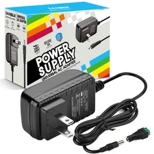 12V 2A Power Supply, AC 120V to DC12V 5.5x2.1mm Jack Converter, 12 Volt LED D...