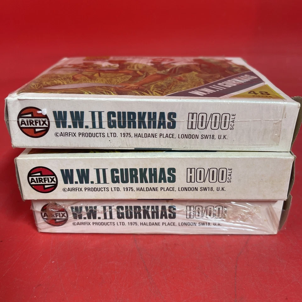 Vintage Airfix No. Lote 3 soldados de plástico escala H0/00 Gurkhas de la Segunda Guerra Mundial 01754-3". #12 Foto 2 de 4