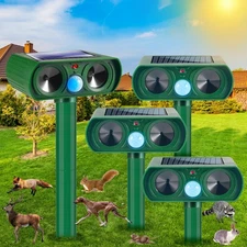 4 Pack Ultrasonic Animal Repellent Outdoor Deer Repellent Devices Solar Anima...