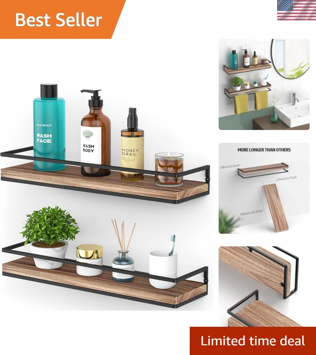 Floating Shelves Wall Mounted Set of 2, Rustic Wood Wall Storage Shelves for ...
Opens in a new wind