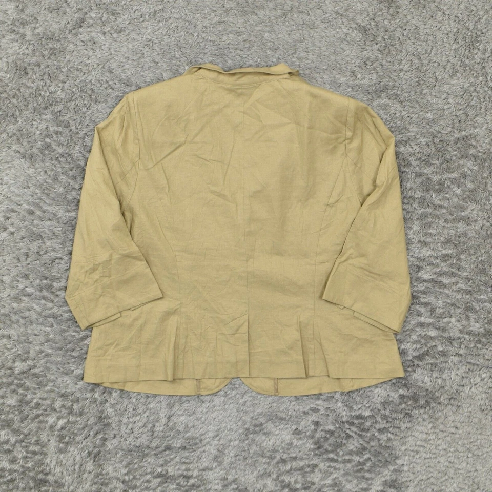 Blazer para mujer Lane Bryant talla 16 tres botones beige manga 3/4 lino liso Foto 2 de 4