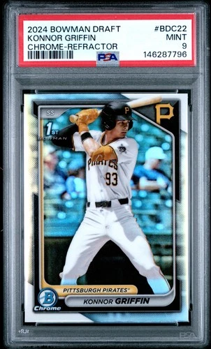 7796 Konnor Griffin 2024 Bowman Draft #BDC-22 Refractor Chrome 1st RC RC PSA 9