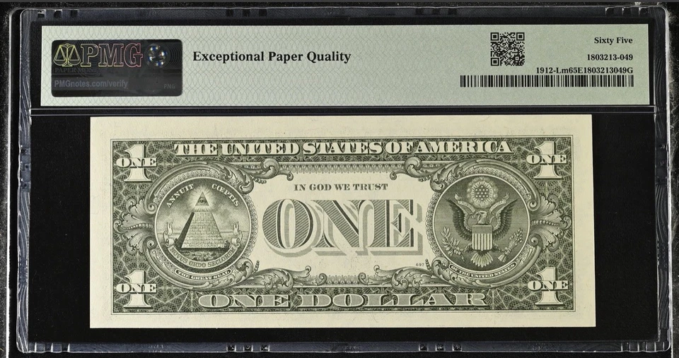 1981A $1 FRN San Francisco – PMG 65 EPQ – RADAR Serial L19800891A – Mule Note - Image 2 of 4