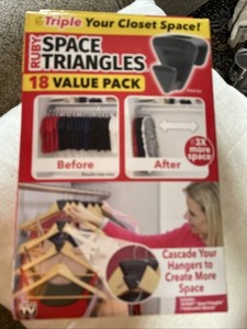 RUBY Space Triangles AS-SEEN-ON-TV, Creates Up to 3X More Closet Space