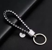PU Leather Braided Woven Rope Keychain DIY Bag Pendant Key Chain Holder