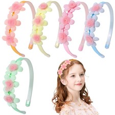 5 PCS Headbands For Girls Toddler Glitter Flower Headband Kids Children Teens