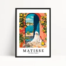 White Cat Robe Print – Henri Matisse Style