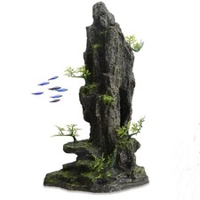 Aquarium Mountain Decoration Rock Hiding Cave Fish Tank Decor Resin Stone Aqu...
