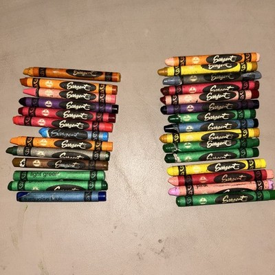 Sargent Art Wax Crayons Bulk Lot of 28 Colors Kids Crafts Art Supplies Used