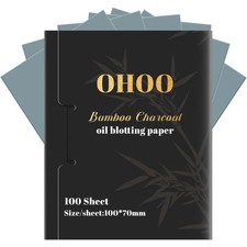 Oil Absorbing Face Blotting Papers for Oily Skin, Bamboo Charcoal Facial Sheets,