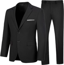 Mens 2 Piece Suit Slim Fit Business Wedding Party Tuxedo Dress Suits for Men
