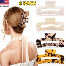 4Pcs Tortoise Hair Claw Clips Large Strong Hold Hair Clips Thin Thick Hair Women