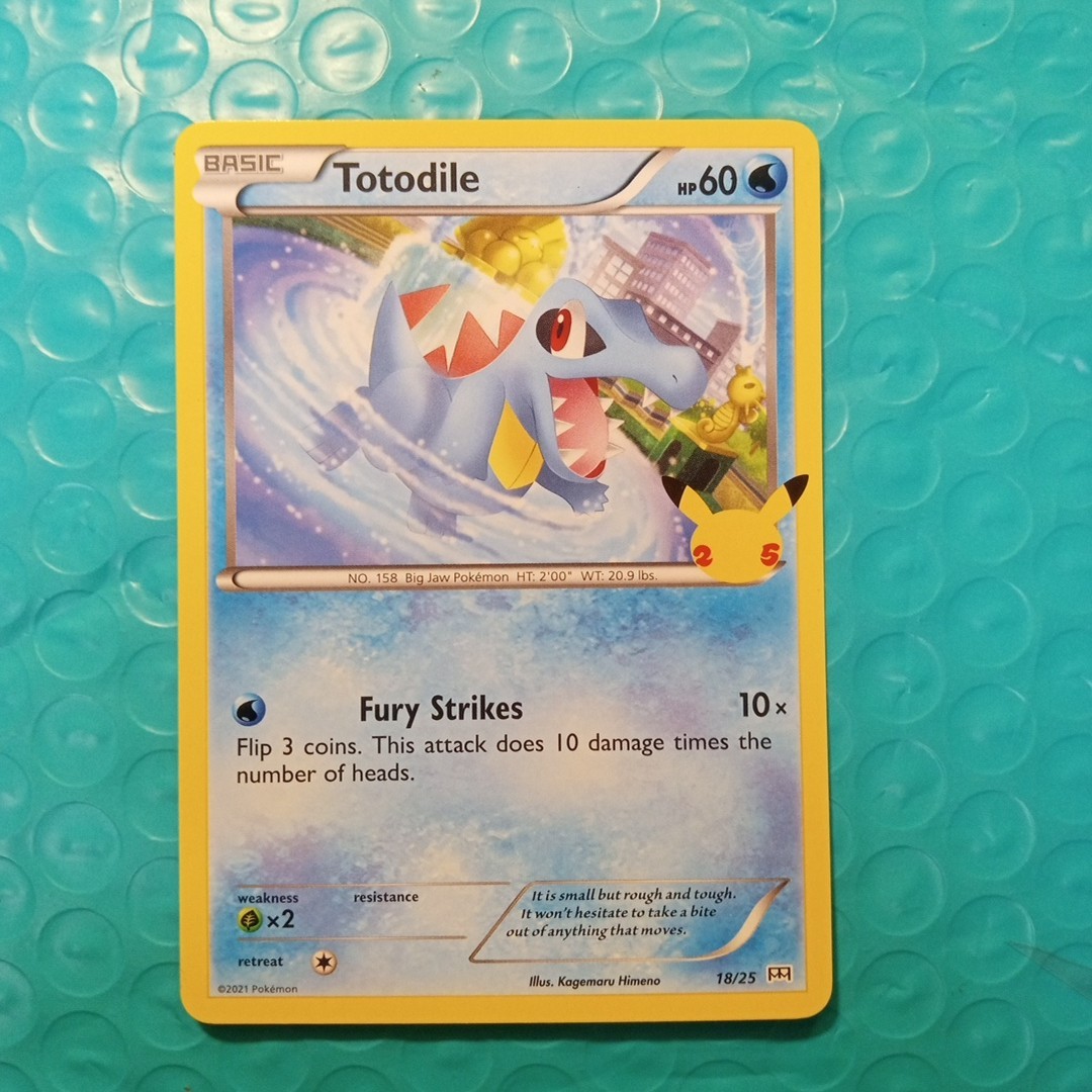 mcdonalds pokemon card totodile PSA9 - 2021 - 18/25 [W] Fury Strikes (10x) Flip 3 coins Pokemon Card * TOTODILE 18/25