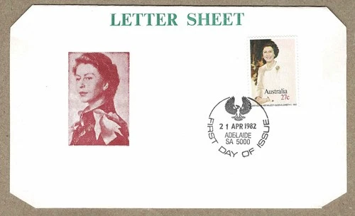 Australia 1982 BERGEN Birthday QEII Queen Elizabeth Letter Sheet FDI FDC