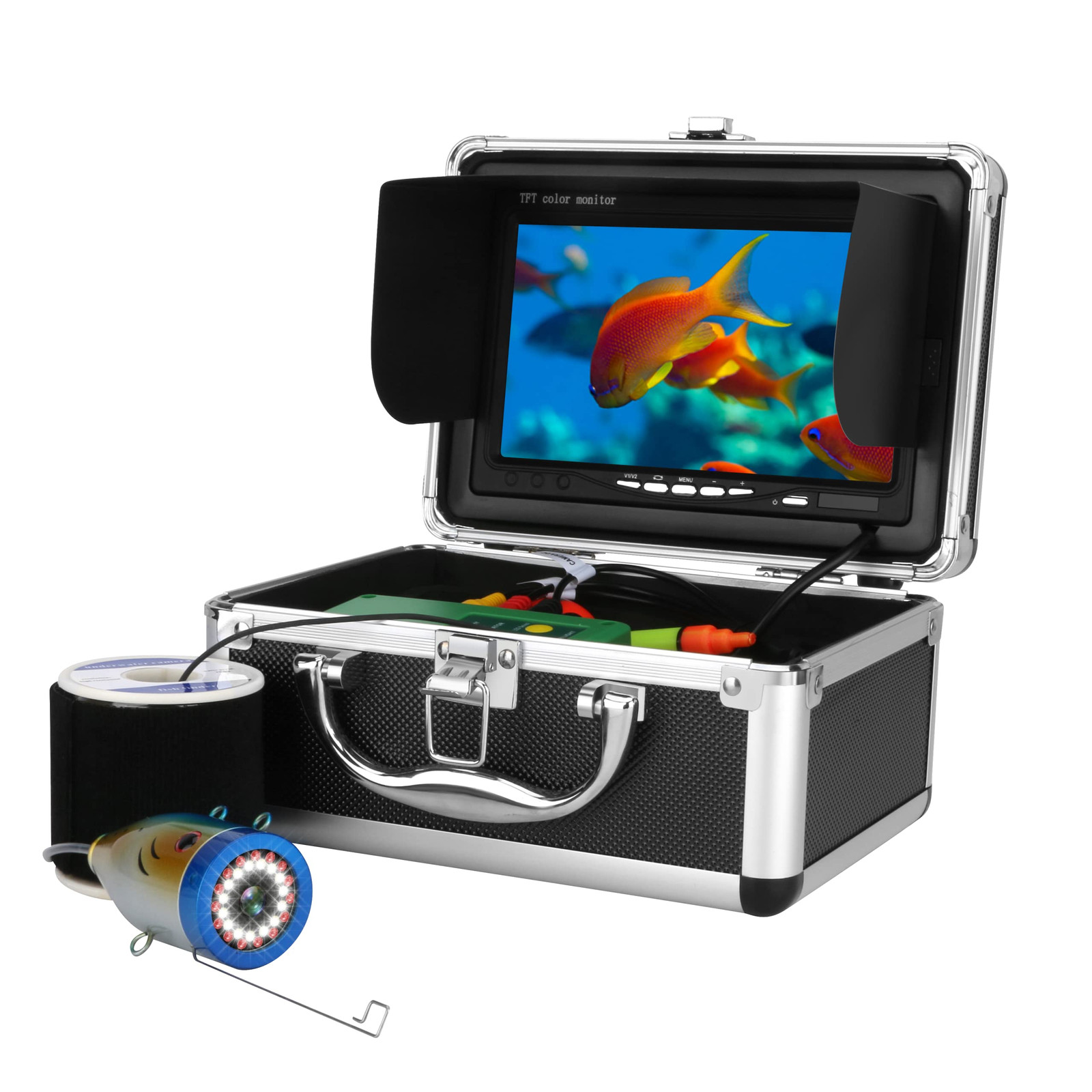 Underwater Fishing Camera with 7 Inch Fish Finder Waterproof Fishing Underwater