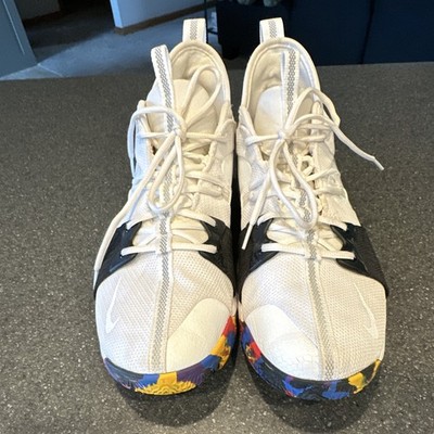 Nike PG 2 TS Men's Mid Top Mesh Basketball Sneakers White/Black/Multicolor