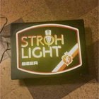 Stroh Light Beer Illuminated Collectible Sign Breweriana Bar Decor Vintage Style
