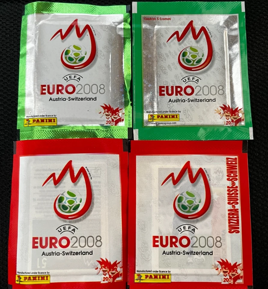 PANINI POCHETTE PACKET EURO 2008 GREEN BRIGHT VERSION VERTE EUROPE