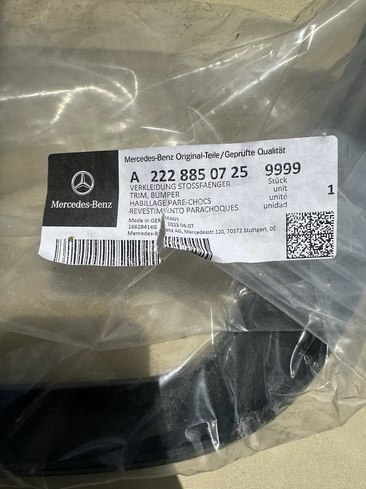 Mercedes Benz S450 S550 2013-2021 OEM parachoques inferior moldura 2228850725 Foto 2 de 3