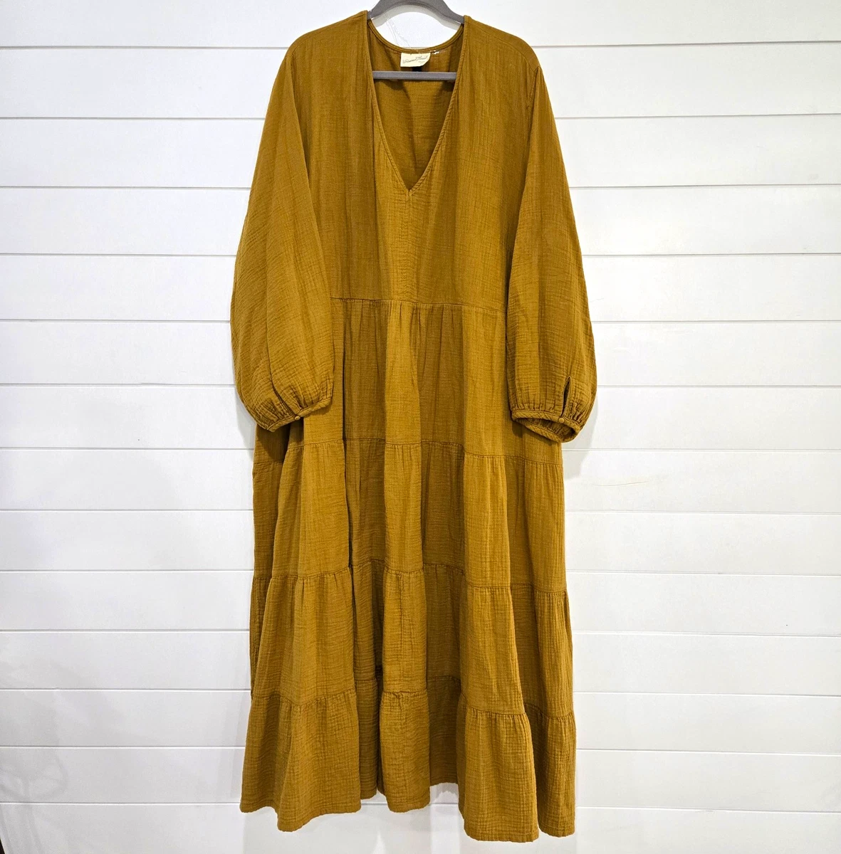 Cotton Long Sleeve Casual Solid Maxi Dresses for Women for sale
