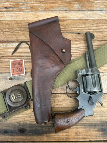 Vintage WW1 Orignal Holster For S&W 1917 US G&K 1917 A.G. Military Flap Holster