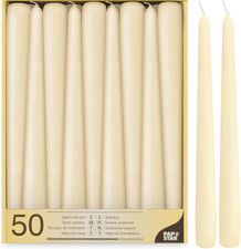17967, Paraffina, Bianco, 17967-50 Candele per Candelabro Ø 2.2 X 25 Cm, Colore: