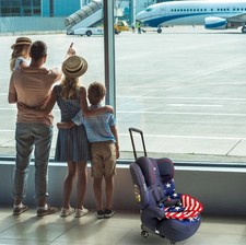 Car Seat Dolly with Wheels for Airport - Folding Car Seat Carrier with Adjust...