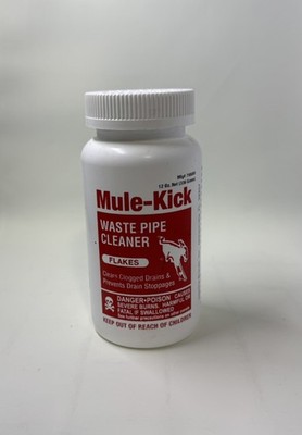 Mule-Kick Waste Pipe Cleaner Flakes Prevents Drain Stoppages Remover Made In USA