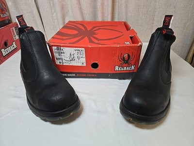 Redback USBBK Black Leather Slip Resistant Work Boot Steel Toe Size US 8.5 NEW