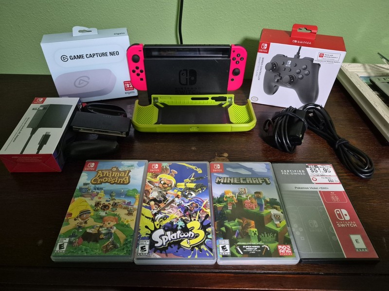 Nintendo Switch Console Bundle w/ Dock, PowerA Wired Controller, Elgato Capture