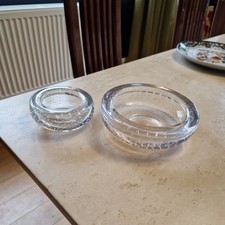 vintage Whitefriars 2 Controlled Bubble Ashtray Trinket Dish Bowl 9099 Flint