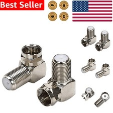 F Type 90 Degree Right Angle Connector - Coaxial Adapter Pack of 2