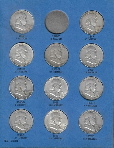 1948-63 P,D,S, Franklin Half Dollar Set *$16.50 Face* "Circ-BU"