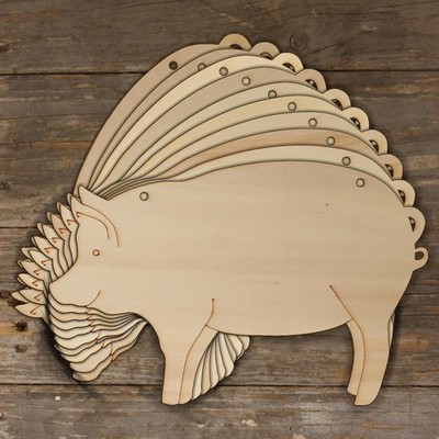 10x Holzschwein stehend schlicht Bastelformen 3 mm Sperrholz Bauernhof Bauernhof