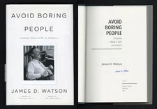 James D. Watson SIGNED AUTOGRAPHED Avoid Boring People HC 1st Ed Print DNA Crick