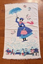 Vintage Disney Mary Poppins Child's Bath Towel 24"x40" Wamsutta Terry Cloth