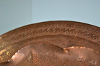 VTG Middle Eastern Moroccan/Turkey Hand Etched Copper Round Tray 13.5" Octagram — photo 8