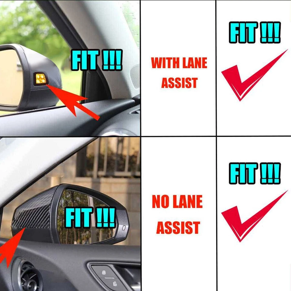 Tapas de cubierta de espejo retrovisor lateral estilo M para Audi A3 S3 RS3 8V 2014-2020 aspecto de fibra de carbono Foto 2 de 4