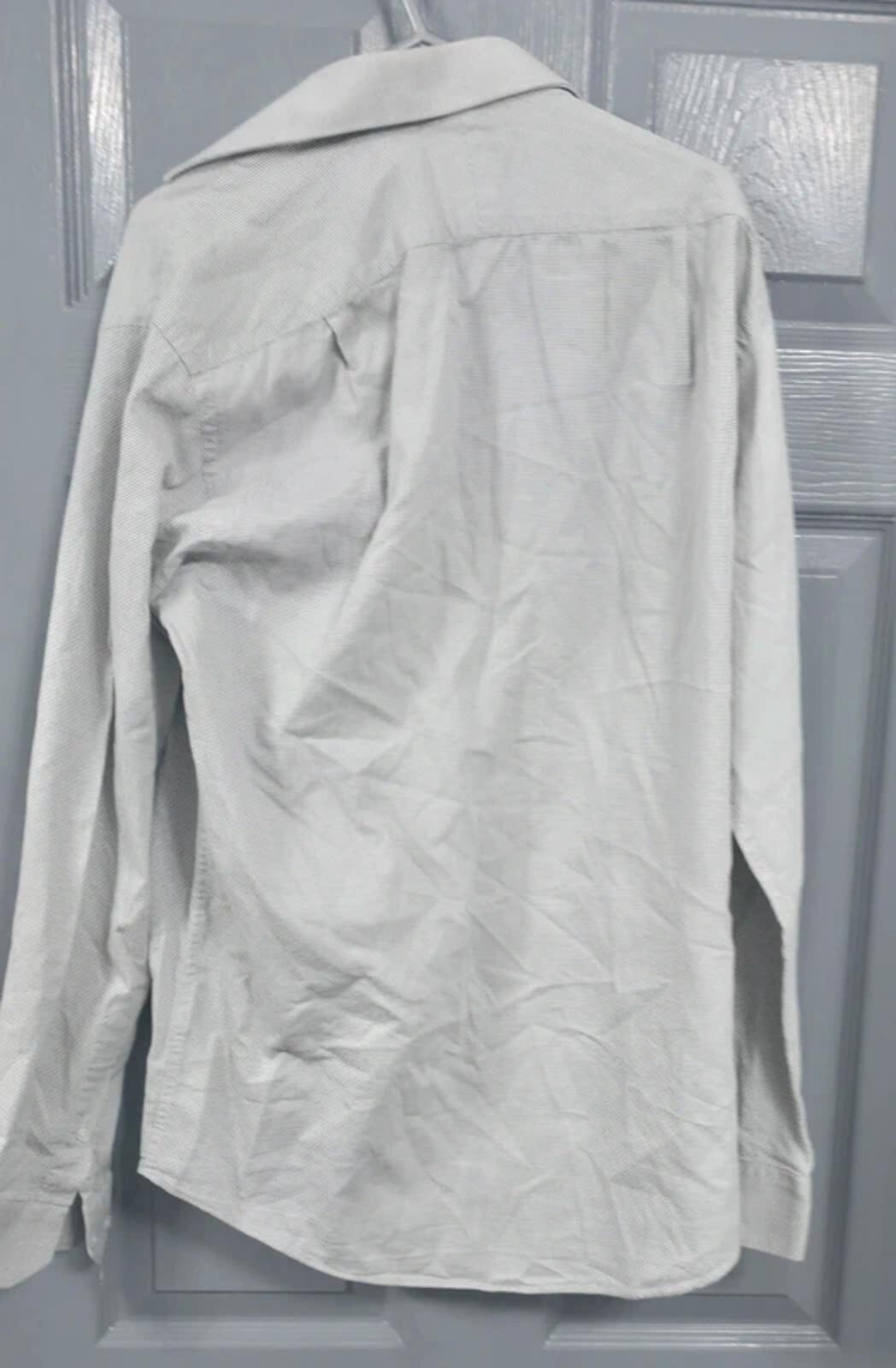 Pierre Cardin 100% Cotton Micro-Grid Long Sleeve Shirt - Size 15.5" image 2