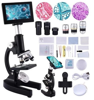 AT63 4.3  LCD Digital Microscope 40X-2500X USB STEM Kit New Open Box