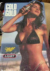 Antique Miller Gen. Draft Vintage Metal Beer Sign Decor Bar Tavern Rustic 80s