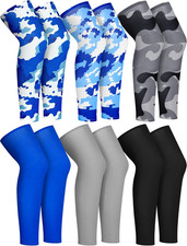 6 Pairs Sports Leg Sleeves UV Protect Compression Long Knee Sleeves for Men W...