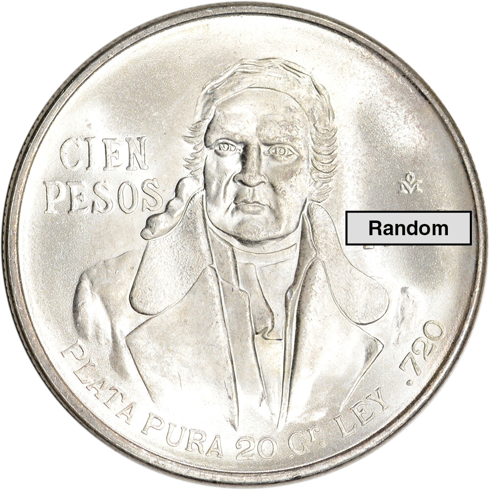 100 Peso Mexican Silver Coin - (1977-1979) - Avg Circ | eBay