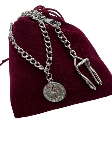 Pocket Watch Chain Coin Fob Pendant Silver Clad for Waistcoat Mechanical Skelton