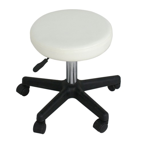 Swivel Salon Stool Adjustable Hydraulic Rolling Spa Chair Tattoo Massage White - Picture 11 of 11