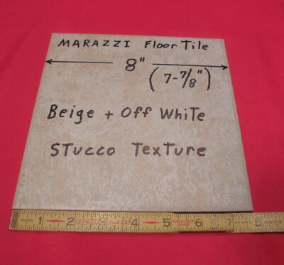 1 pc. *Off-White - Beige* 8'' Ceramic / Porcelain Floor Tile; Stucco Textured NEW