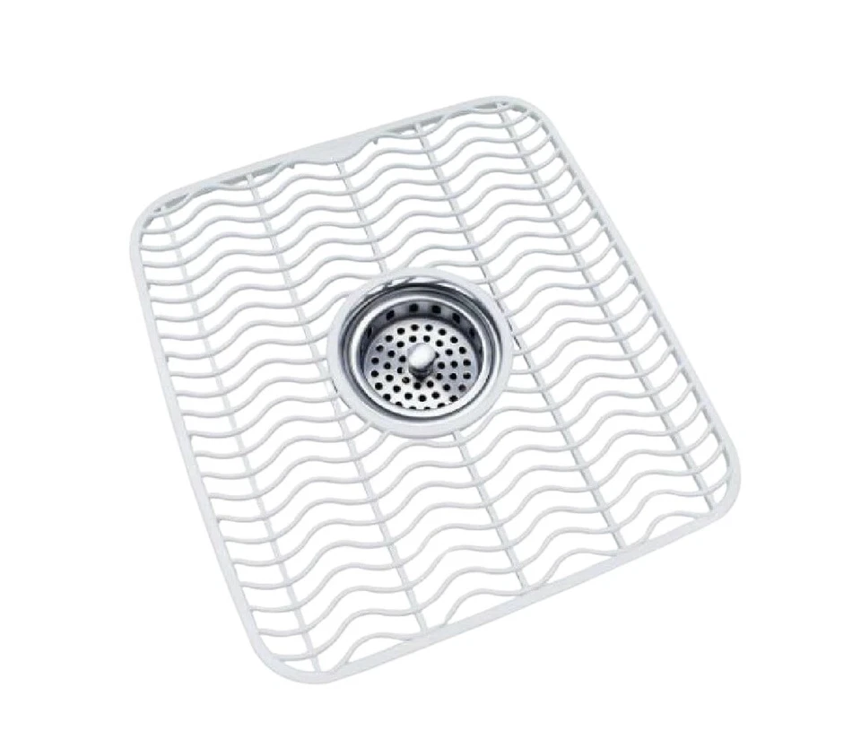 Sink Protector Mat 2 Pack Plastic with Center Drain Cutout Protect Sink 11 x 12" - Image 4 of 4