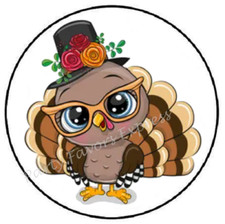 TURKEY PILGRIM THANKSGIVING ENVELOPE SEALS LABELS STICKERS PARTY FAVORS