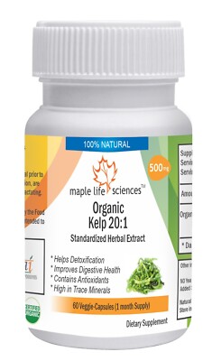 ORGANIC Kelp 20:1 Extract Capsules Pure and High Quality 